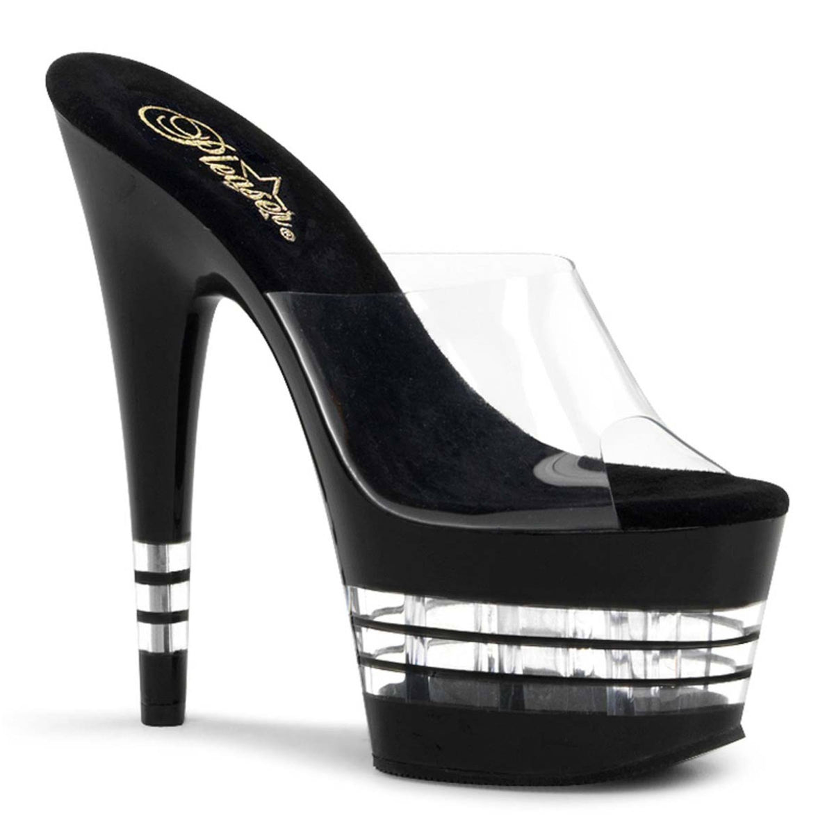Clear Black Ankle Strap Sandals W71966