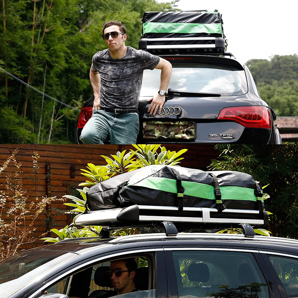 100% Waterproof 15 Cubic Ft Rooftop Cargo Carrier Bag Q886