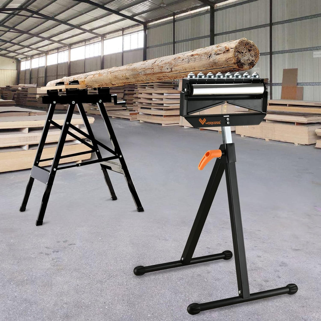 Roller Support Stand, Adjustable Height, Pack of 2 E687425