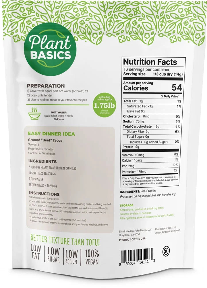Unflavored Plant Protein Crumbles, 8 oz (Pack of 6) N8745