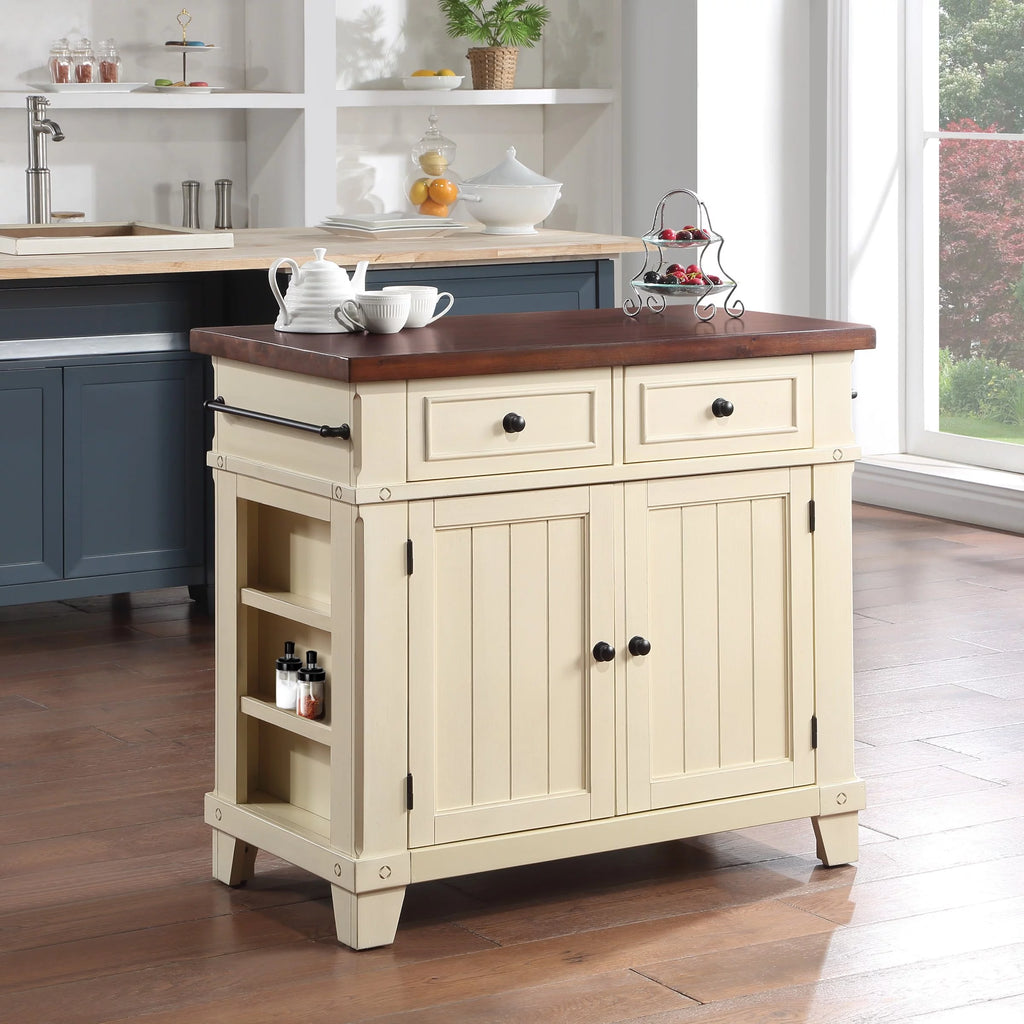 White Engineered Wood Kitchen Island C9326