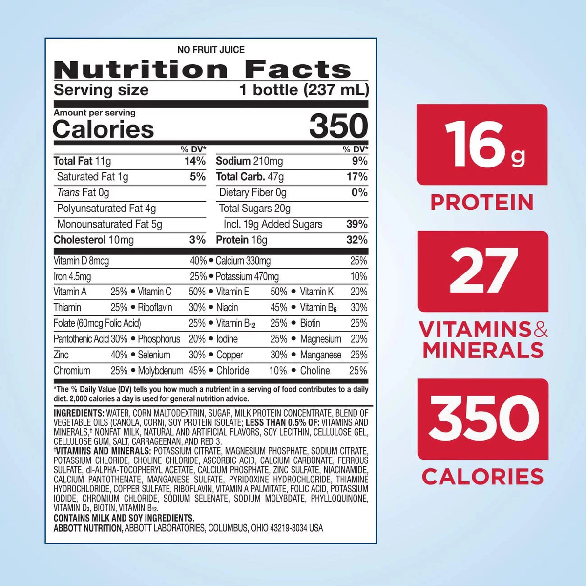 Strawberries & Cream 8 oz Nutritional Shake Case of 24 J1863