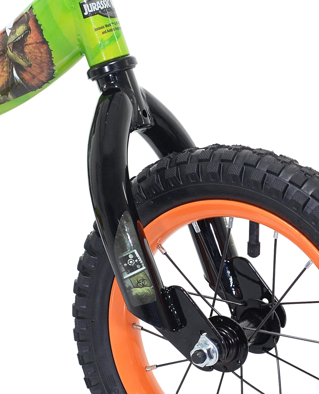 Green and Orange 12-inch Boy's Bicycle with Training Wheel L922