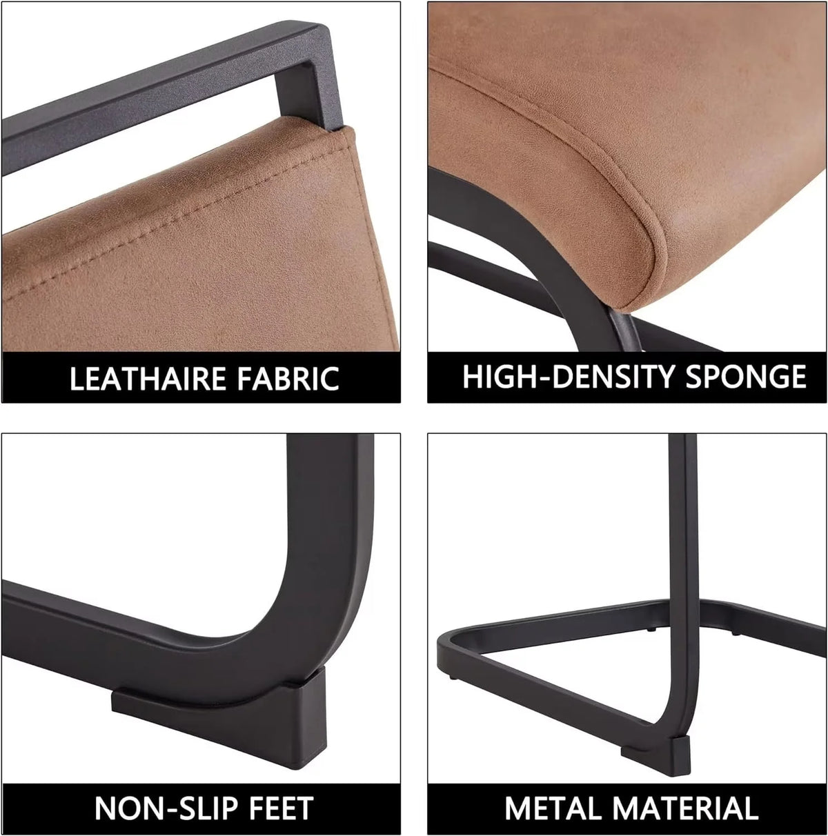 Soft Fabric Dining Chairs Set of 6 with Padded Seat F642794