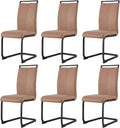 Soft Fabric Dining Chairs Set of 6 with Padded Seat F642794
