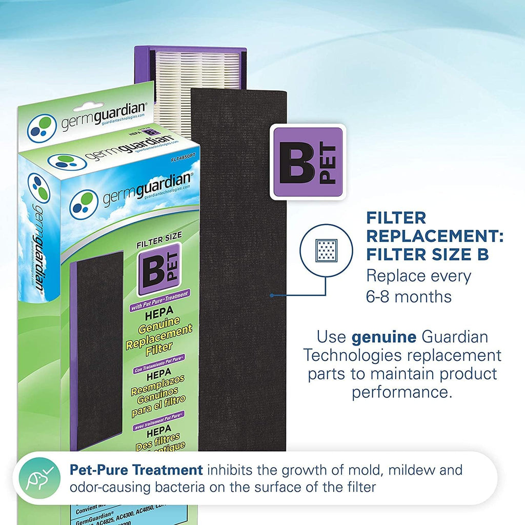 22” 3-in-1 True HEPA Filter Air Purifier, UV-C Sanitizer, Black N581