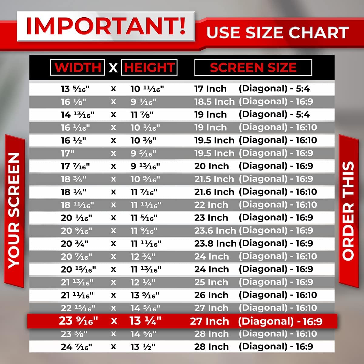 27 Inch Computer Privacy Screen Filter for 16:9 Widescreen Monitor, Pack of 2 S100881