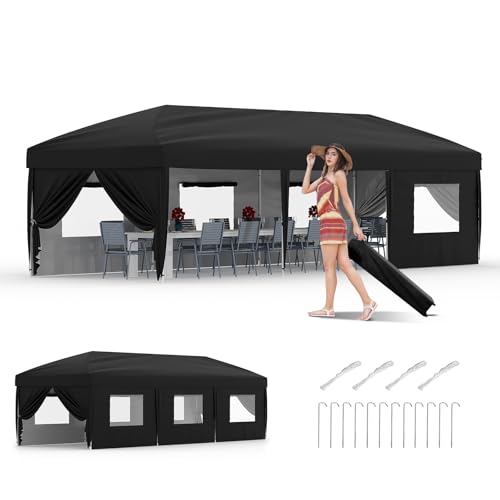 10x10 Pop Up Canopy Tent with 4 Sandbags & Carrying Bag - Blue J8852