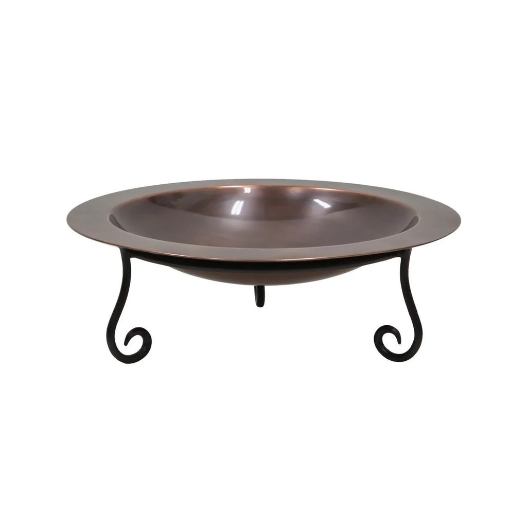18" Copper Birdbath with Stand M102
