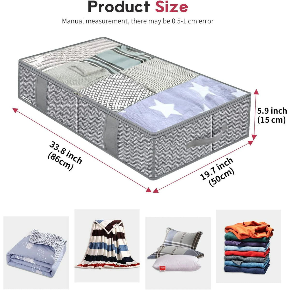 Breathable Zippered Storage Bag with Clear Window J289