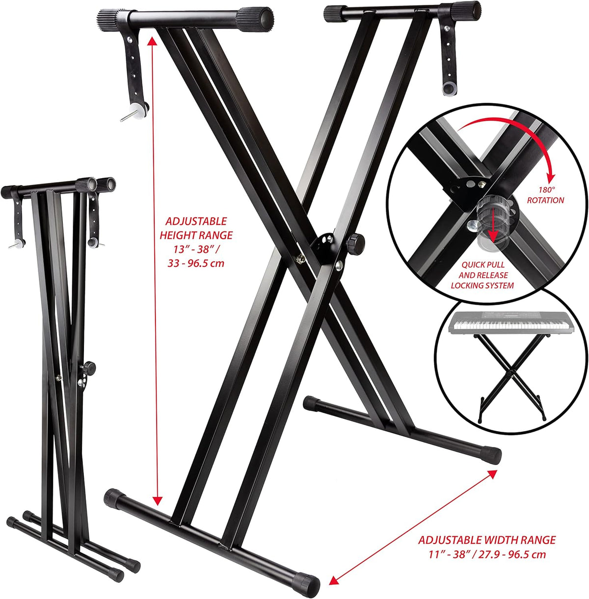 Adjustable Keyboard Stand with Locking Straps R300718