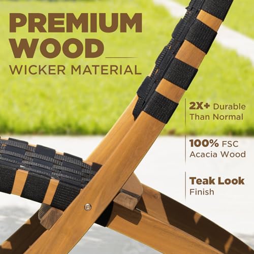 Wood Wicker 3 Piece Patio Bistro Set A237