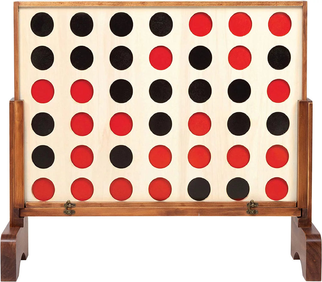 Wooden 4 in a Row Game with Coins, Case and Rules H12240