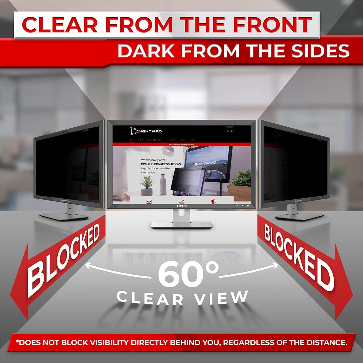 27 Inch Computer Privacy Screen Filter for 16:9 Widescreen Monitor, Pack of 2 S100881