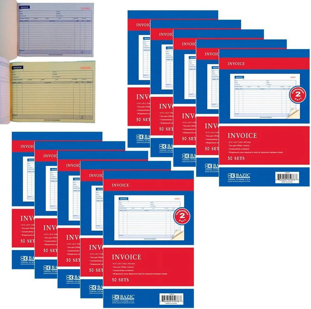Invoice Receipt Record Book 2 Part 50 Sets J96038