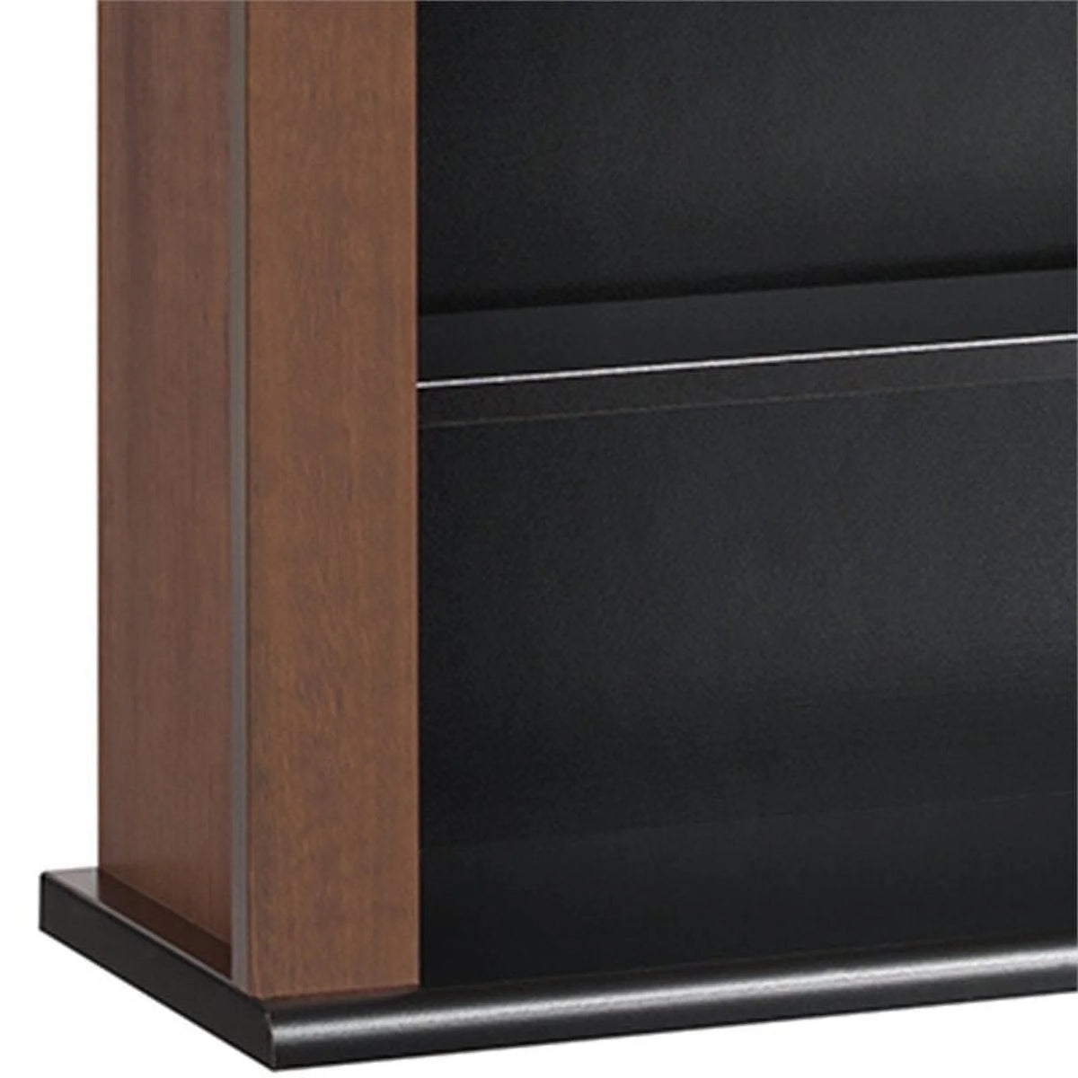 Triple Floating Media Wall Storage in Cherry and Black Y60680