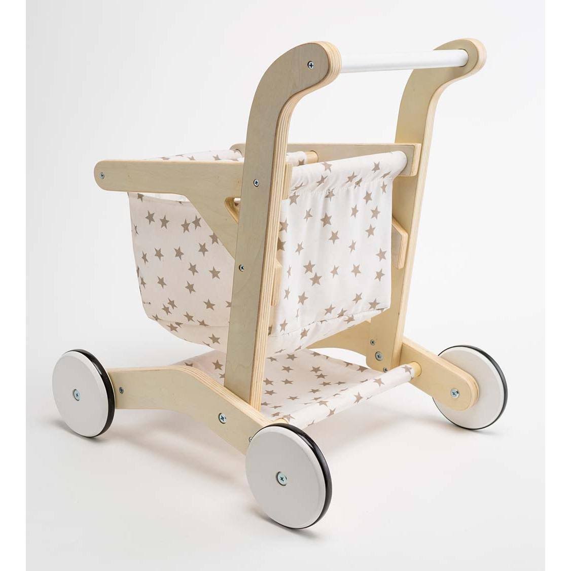 Wooden Shopping Cart Walker with Rolling Wheels P41212