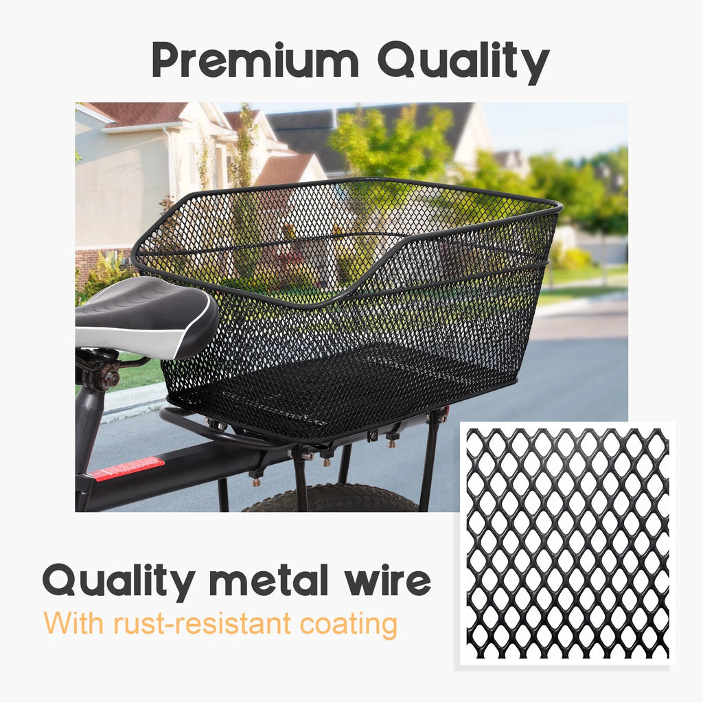 Metal Wire Waterproof Rear Bike Basket 20 L J35520