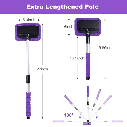 Microfiber Cloth Car Cleaning Tool with Extendable Handle and Reusable Cloth H857
