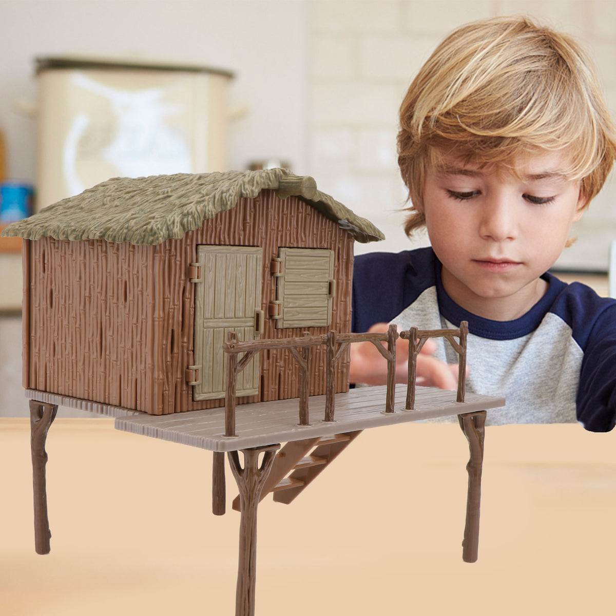 Miniature Diy Farmhouse Model Assembled Handcraft Educational Toys F3847