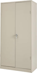 Tall Gray Locking Steel Storage Cabinet with 4 Adjustable Shelves F8065