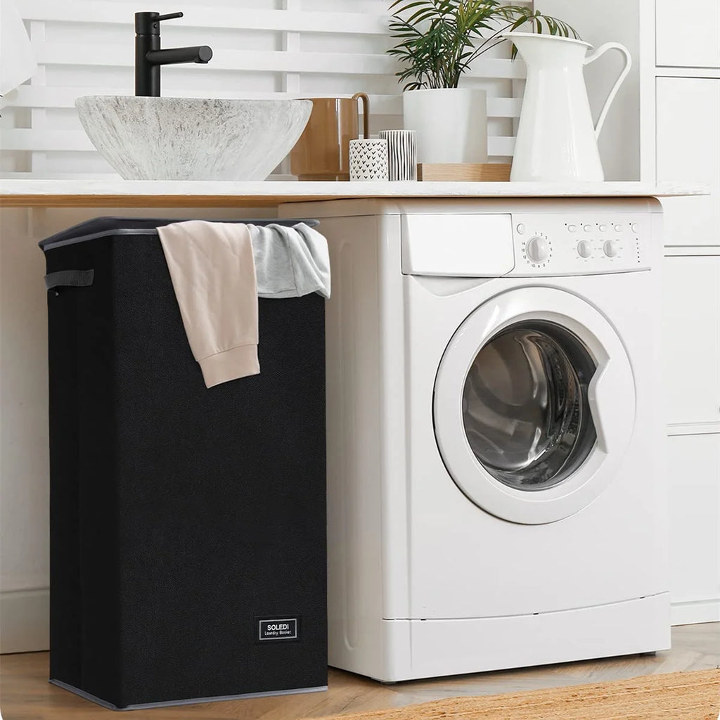 100L Collapsible Laundry Hamper with Lid & Laundry Bag S39465