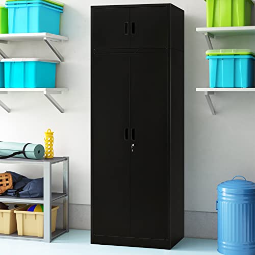 Black Lockable Steel Storage Cabinet with 2 Drawers L5945