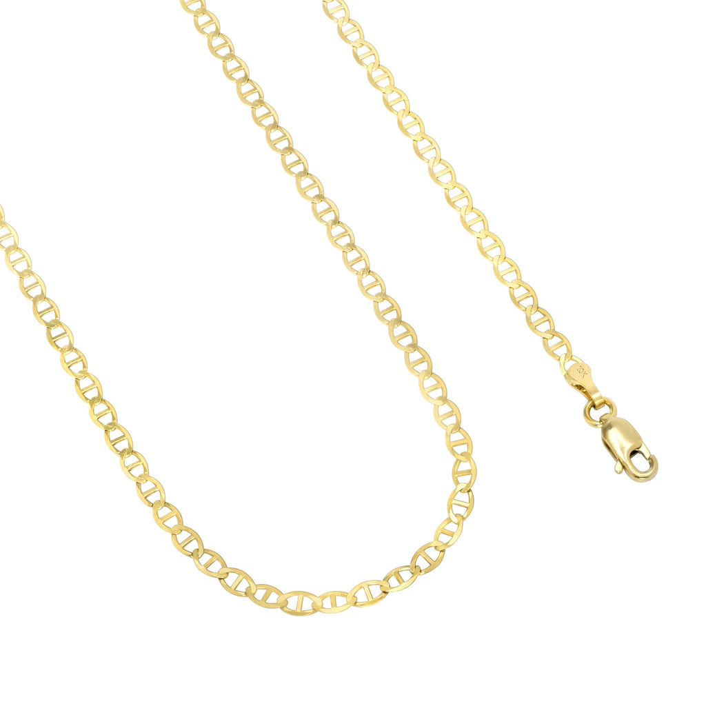 10k Yellow Gold Solid Anchor Chain Necklace 16" - 30" D118