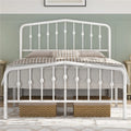 Black Queen Metal Platform Bed with Arched Headboard and Footboard L938703