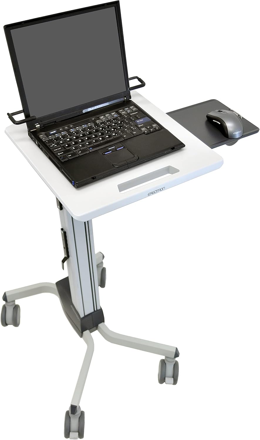 Rolling Computer Cart Mobile Standing Desk Workstation, Grey T5228