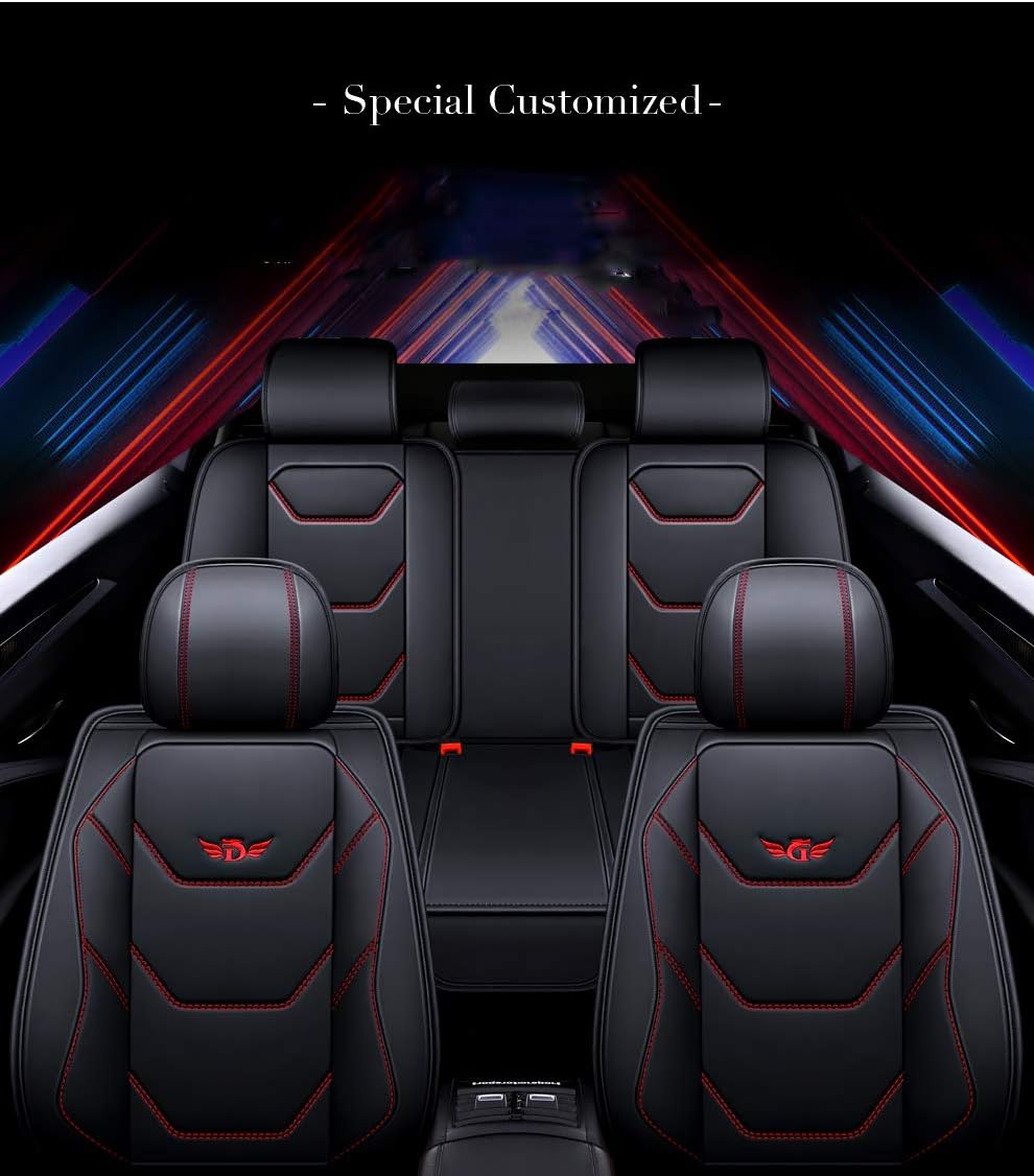 PU Leather Car Seat Covers 5 Seats Full Set G853