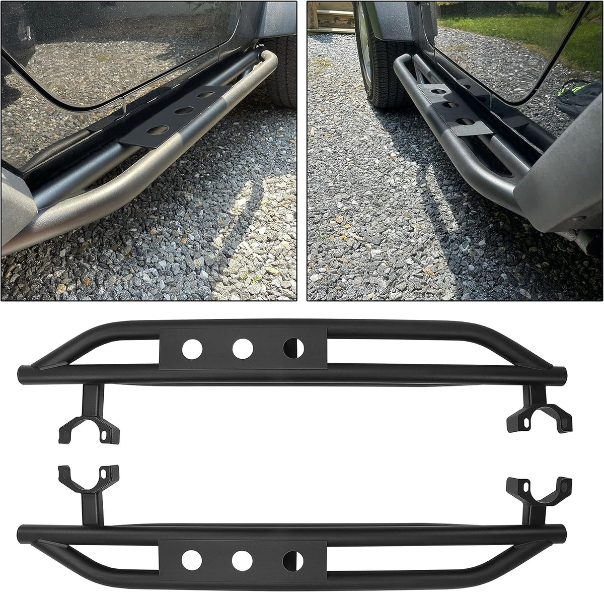 Black Steel Side Step Running Board B85758