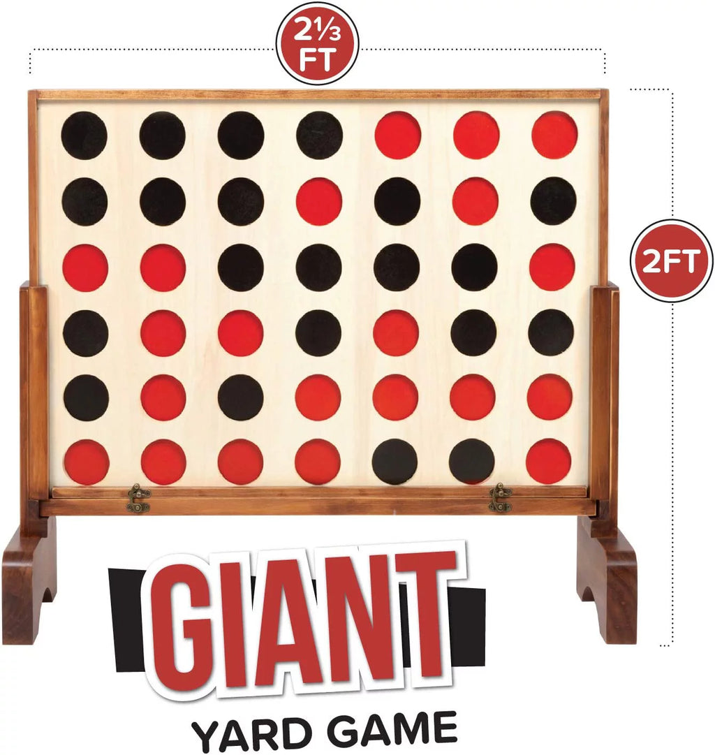 Wooden 4 in a Row Game with Coins, Case and Rules H12240