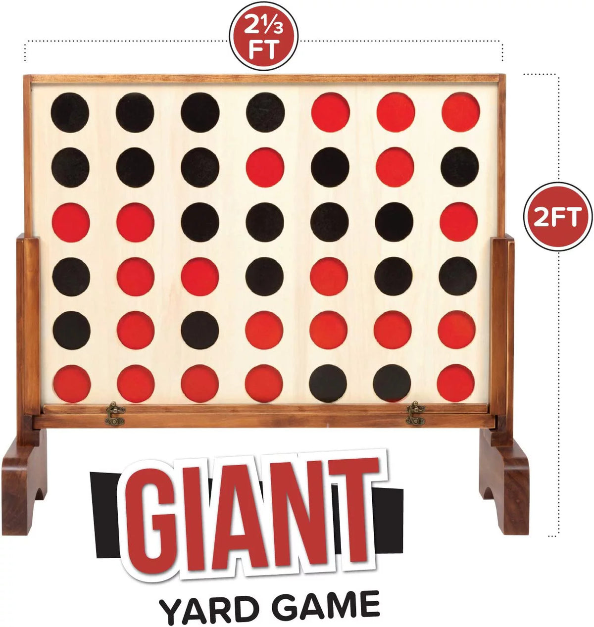 Wooden 4 in a Row Game with Coins, Case and Rules H12240