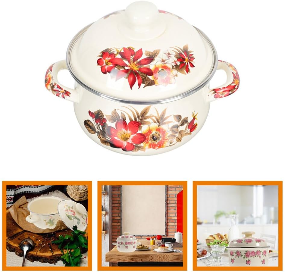 Small Enamel Pot with Lid 22cm R152985