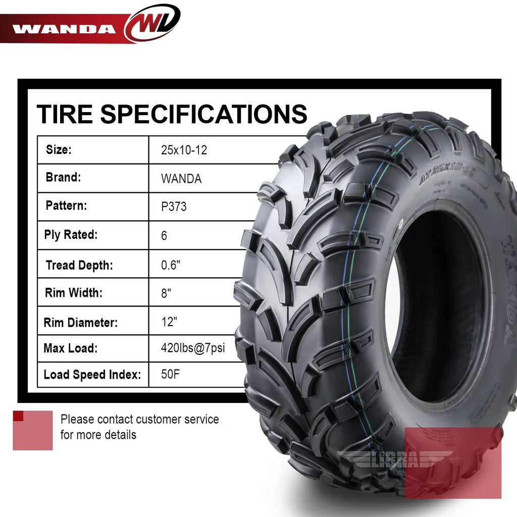 25x10-12 6PR ATV/UTV Tires Set 2 E929798