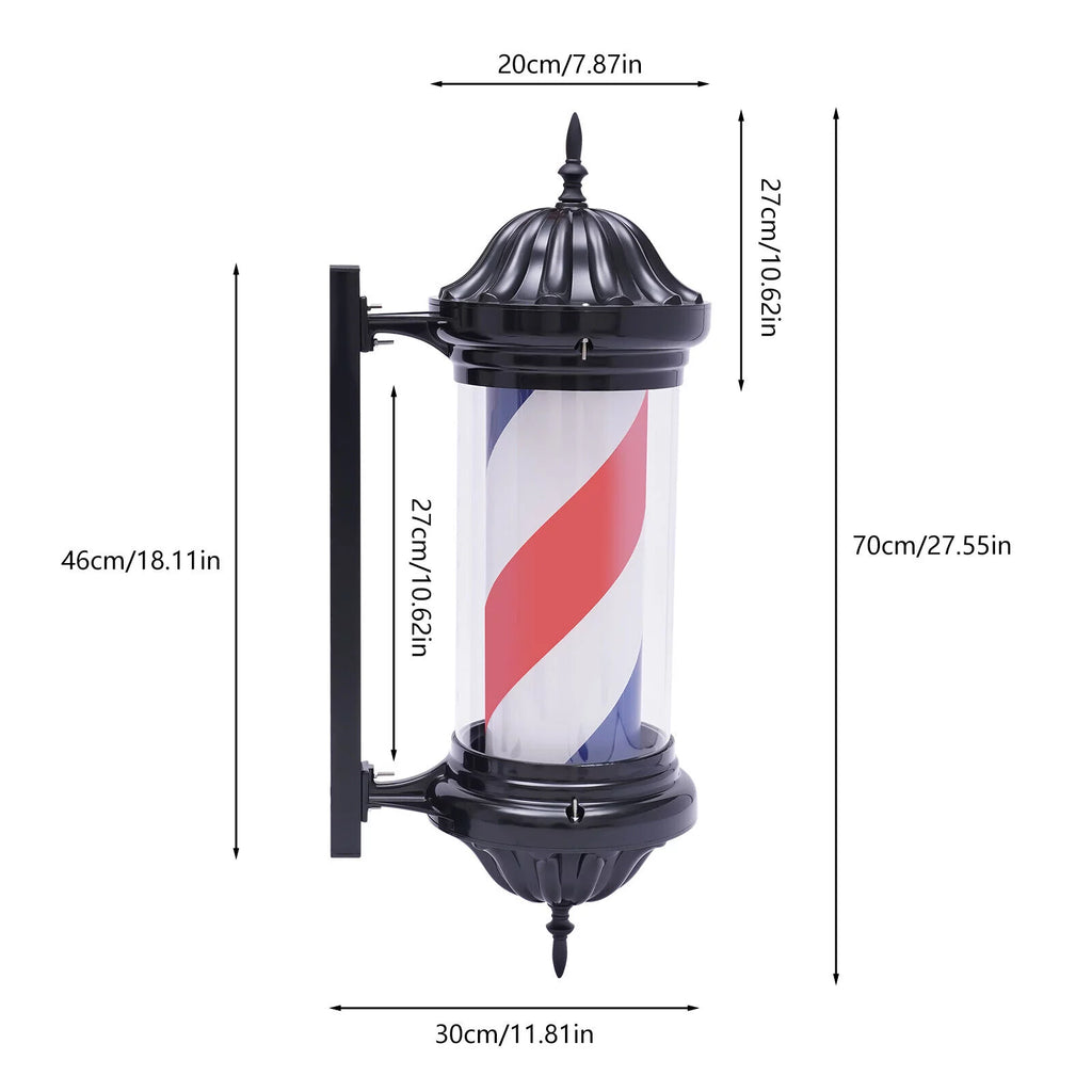 28" Rotating Barber Shop Pole Light B305622