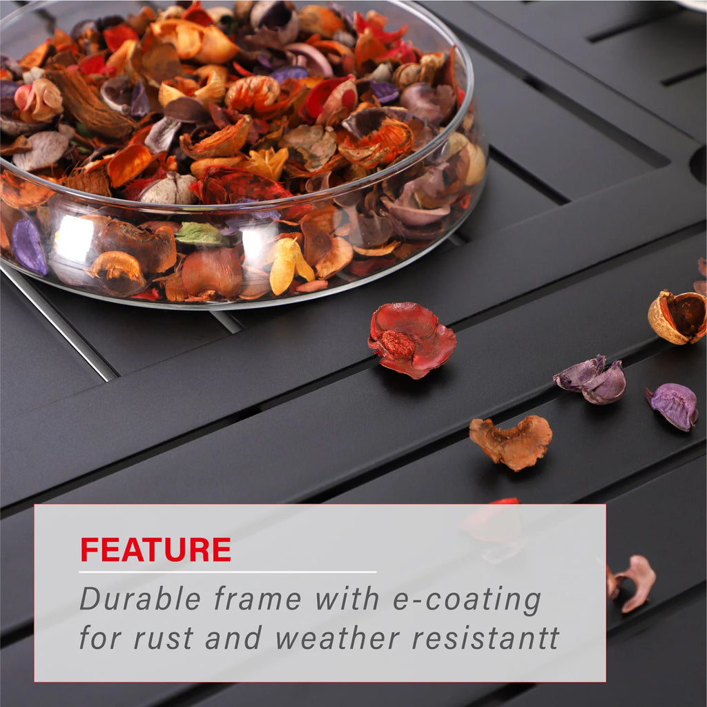 42" Outdoor Metal Round Dining Table Black S705