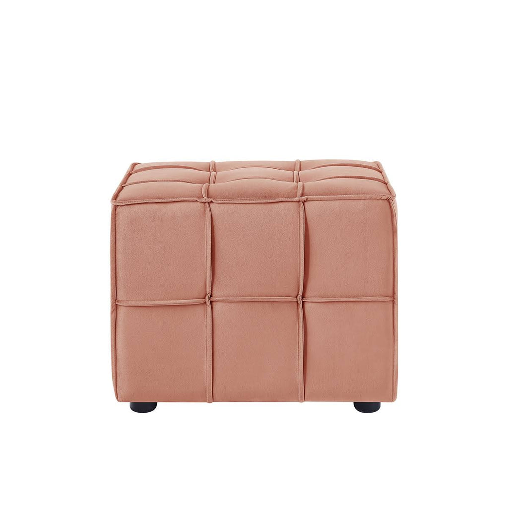 Navy Velvet Ottoman H9703