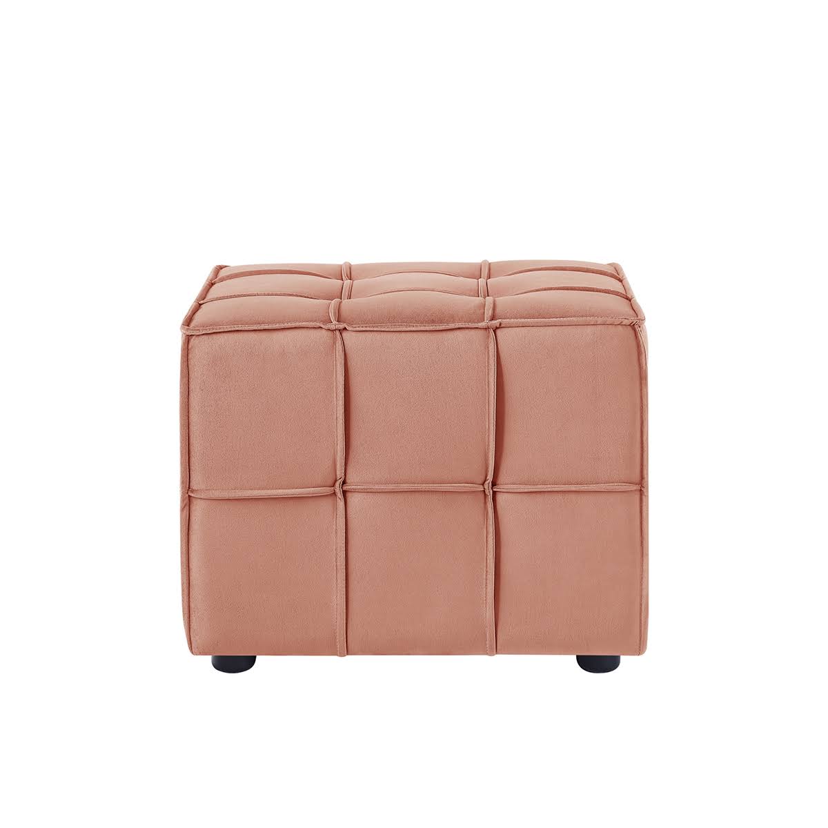 Navy Velvet Ottoman H9703