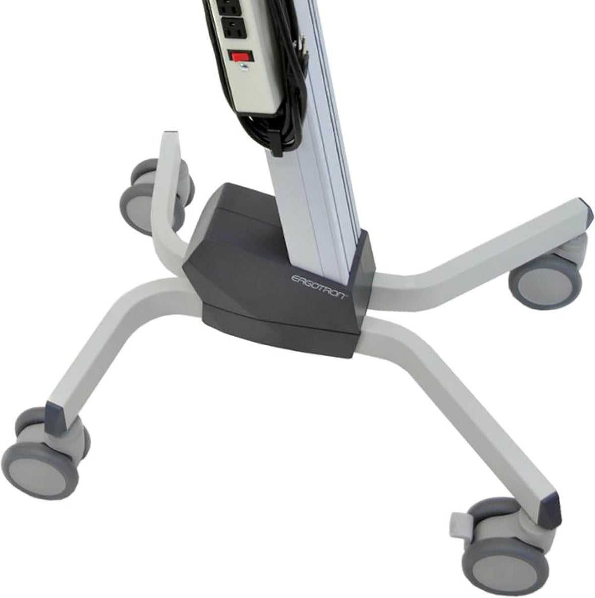 Rolling Computer Cart Mobile Standing Desk Workstation, Grey T5228