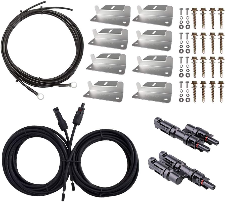 200W Solar Panel System with Tray Cable, Adaptor Kit, Z Bracket, Y Branch Connector Z3801