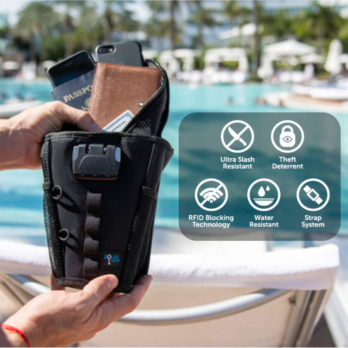 Blue Portable Travel Safe X854