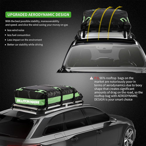 100% Waterproof 15 Cubic Ft Rooftop Cargo Carrier Bag Q886