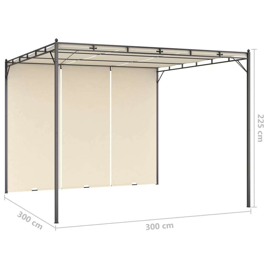 Cream Garden Gazebo with Side Curtain B498