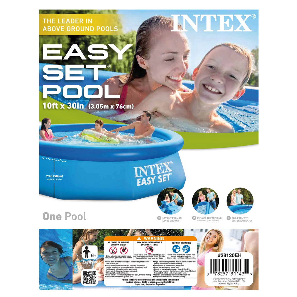 10 Ft x 30 In Inflatable Round Swimming Pool A24021