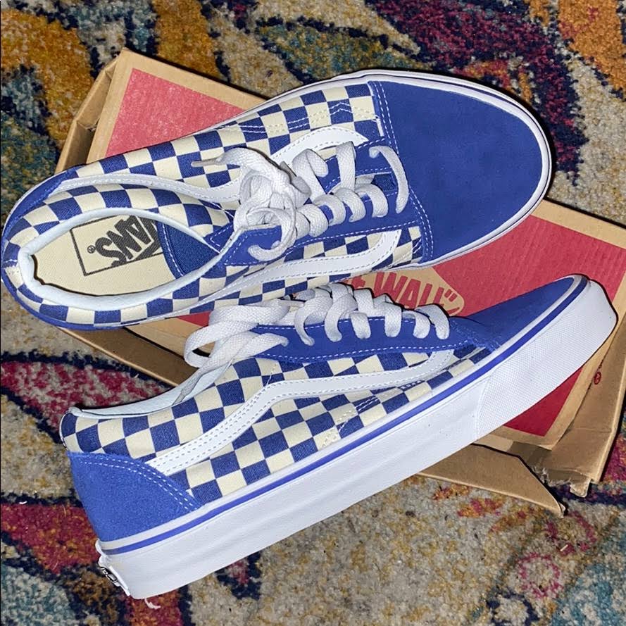 Blue Checkerboard Vans Shoes S72071