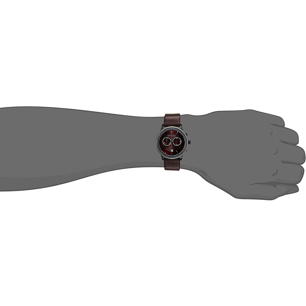 Stainless Steel Red Brown Watch O9758