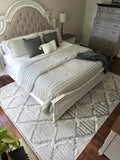 Gray Beige Cream Moroccan Trellis Area Rug C866681