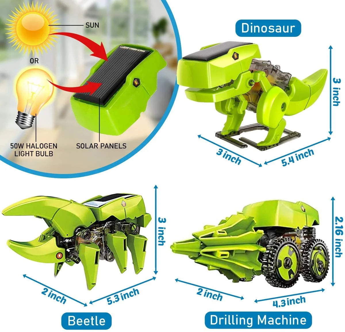 STEM Robot Building Kit 3 in 1 Solar Dinosaur Desk Robot Y315988